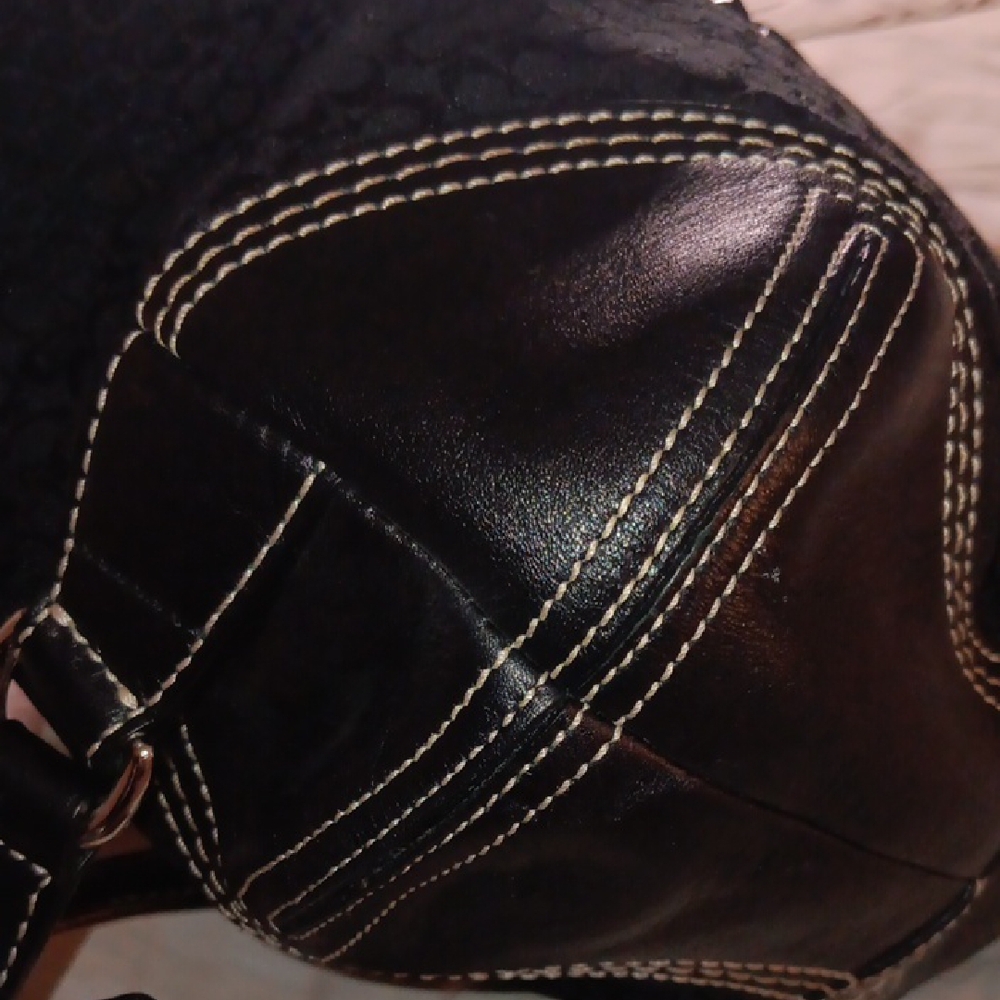 Black Backpack With White Stitching - image 5